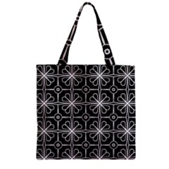 Seamless-pattern Black Zipper Grocery Tote Bag by nateshop