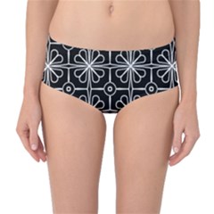 Seamless-pattern Black Mid-waist Bikini Bottoms by nateshop