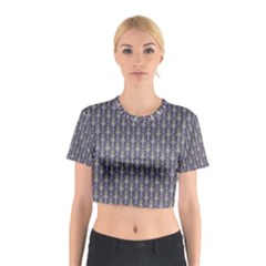 Seamless-pattern Gray Cotton Crop Top by nateshop