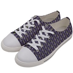 Seamless-pattern Gray Women s Low Top Canvas Sneakers