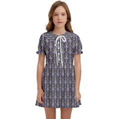 Seamless-pattern Gray Kids  Sweet Collar Dress