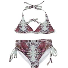 Pink on gold symmetry Kids  Classic Bikini Set