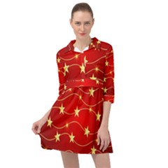 Background Christmas Decoration Holiday Xmas Shiny Mini Skater Shirt Dress