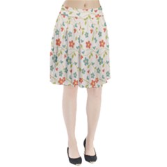  Background Colorful Floral Flowers Pleated Skirt by artworkshop