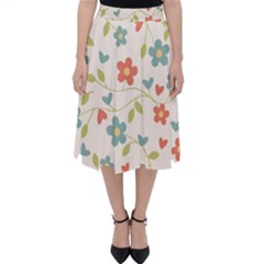  Background Colorful Floral Flowers Classic Midi Skirt by artworkshop