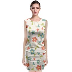  Background Colorful Floral Flowers Classic Sleeveless Midi Dress by artworkshop
