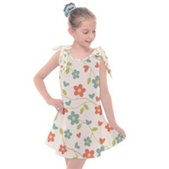  Background Colorful Floral Flowers Kids  Tie Up Tunic Dress by artworkshop