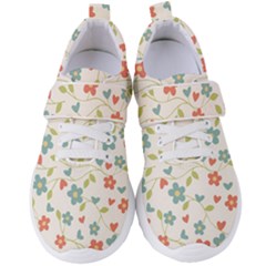  Background Colorful Floral Flowers Women s Velcro Strap Shoes