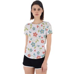  Background Colorful Floral Flowers Back Cut Out Sport Tee