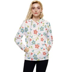  Background Colorful Floral Flowers Women s Lightweight Drawstring Hoodie by artworkshop