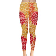 Background Colorful Floral Inside Out Leggings by artworkshop