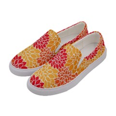 Background Colorful Floral Women s Canvas Slip Ons by artworkshop