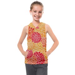 Background Colorful Floral Kids  Sleeveless Hoodie by artworkshop