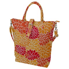 Background Colorful Floral Buckle Top Tote Bag by artworkshop