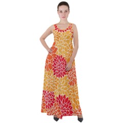 Background Colorful Floral Empire Waist Velour Maxi Dress by artworkshop