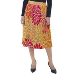 Background Colorful Floral Classic Velour Midi Skirt  by artworkshop