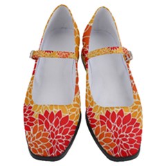 Background Colorful Floral Women s Mary Jane Shoes