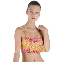 Background Colorful Floral Layered Top Bikini Top  by artworkshop