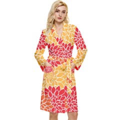 Background Colorful Floral Long Sleeve Velour Robe by artworkshop