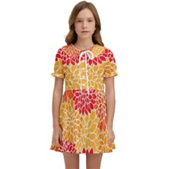 Background Colorful Floral Kids  Sweet Collar Dress by artworkshop