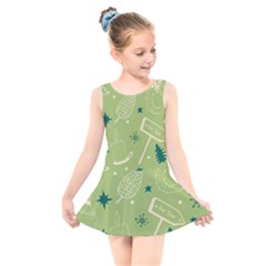 Angel Artwork Ball Christmas  Kids  Skater Dress Swimsuit