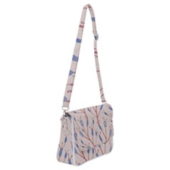 Floral Branches Plant Drawing Shoulder Bag With Back Zipper by artworkshop