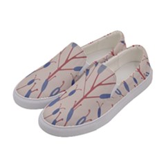 Floral Branches Plant Drawing Women s Canvas Slip Ons by artworkshop