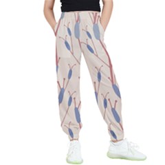 Floral Branches Plant Drawing Kids  Elastic Waist Pants by artworkshop