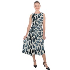 Abstract Flower Petals Midi Tie-back Chiffon Dress by artworkshop