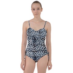 Abstract Flower Petals Sweetheart Tankini Set