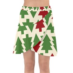  Christmas Trees Holiday Wrap Front Skirt by artworkshop