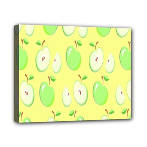 Apple Pattern Green Yellow Canvas 10  X 8  (stretched) by artworkshop