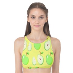 Apple Pattern Green Yellow Tank Bikini Top by artworkshop
