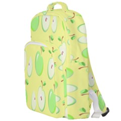 Apple Pattern Green Yellow Double Compartment Backpack by artworkshop