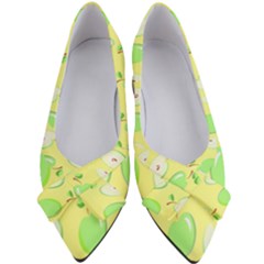 Apple Pattern Green Yellow Women s Bow Heels by artworkshop