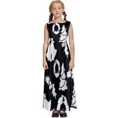  Card Christmas Decembera Kids  Satin Sleeveless Maxi Dress