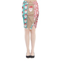  Christmas Claus Continuous Midi Wrap Pencil Skirt by artworkshop