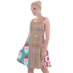  Christmas Claus Continuous Knee Length Skater Dress by artworkshop