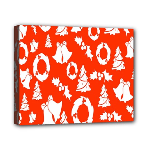 Orange Background Card Christmas  Canvas 10  X 8  (stretched) by artworkshop