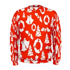 Orange Background Card Christmas  Men s Sweatshirt by artworkshop