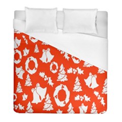 Orange Background Card Christmas  Duvet Cover (full/ Double Size)