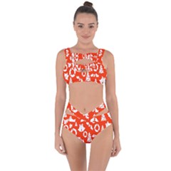 Orange Background Card Christmas  Bandaged Up Bikini Set 