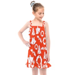 Orange Background Card Christmas  Kids  Overall Dress by artworkshop