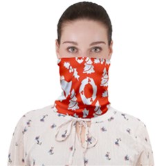 Orange Background Card Christmas  Face Covering Bandana (Adult)