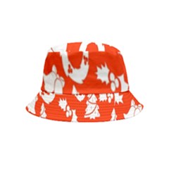 Orange Background Card Christmas  Inside Out Bucket Hat (kids) by artworkshop