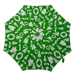 Green  Background Card Christmas  Hook Handle Umbrellas (large) by artworkshop