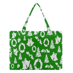 Green  Background Card Christmas  Medium Tote Bag by artworkshop