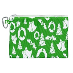 Green  Background Card Christmas  Canvas Cosmetic Bag (xl) by artworkshop