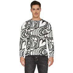 Seamless-pattern Love Karakter Men s Fleece Sweatshirt