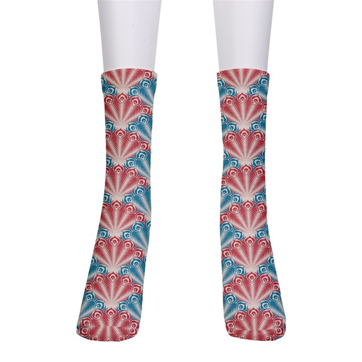 Seamless-patter-peacock Crew Socks